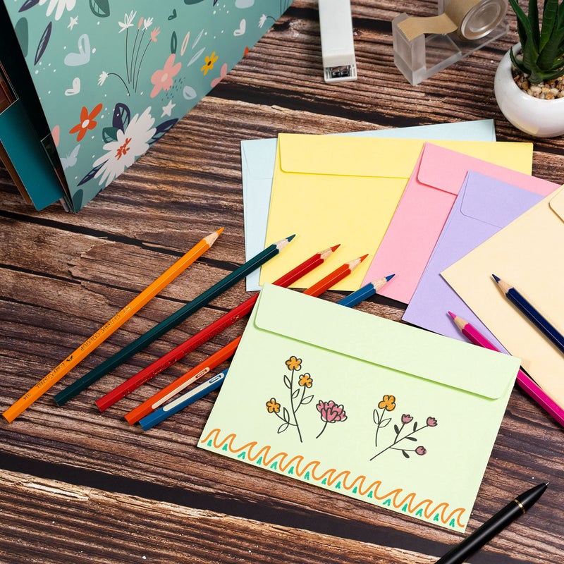 MATICAN Invitation Envelopes, 120-Pack 4x6 Envelopes for Invitations, Pastel Colored Envelopes, A4, 4 1/4 x 6 1/4 Inches, 6 Colors - Image 3